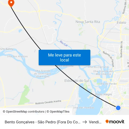 Bento Gonçalves - São Pedro (Fora Do Corredor) to Vendinha map