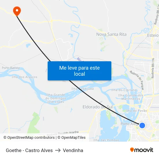 Goethe - Castro Alves to Vendinha map