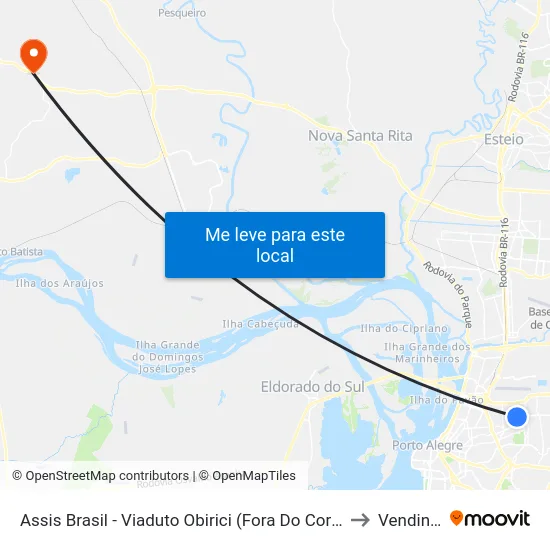 Assis Brasil - Viaduto Obirici (Fora Do Corredor) to Vendinha map