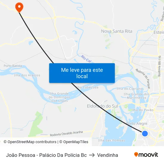 João Pessoa - Palácio Da Polícia Bc to Vendinha map