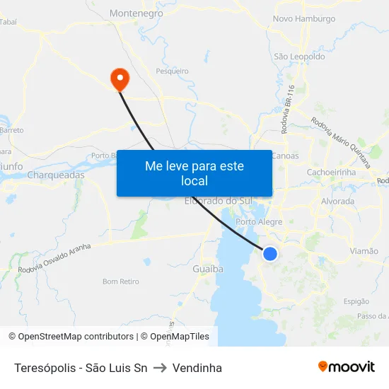 Teresópolis - São Luis Sn to Vendinha map