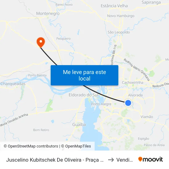 Juscelino Kubitschek De Oliveira - Praça México to Vendinha map