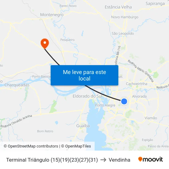 Terminal Triângulo (15)(19)(23)(27)(31) to Vendinha map