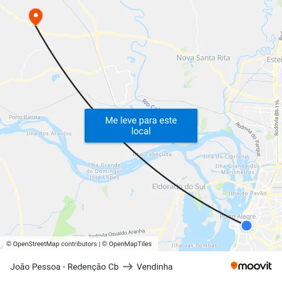 João Pessoa - Redenção Cb to Vendinha map