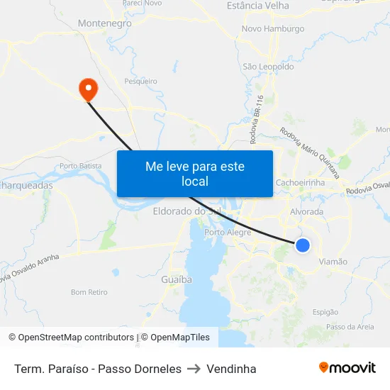 Term. Paraíso - Passo Dorneles to Vendinha map