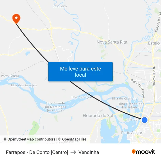 Farrapos - De Conto [Centro] to Vendinha map