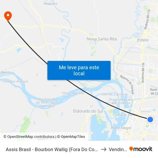 Assis Brasil - Bourbon Wallig (Fora Do Corredor) to Vendinha map