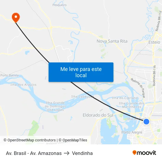 Av. Brasil - Av. Amazonas to Vendinha map