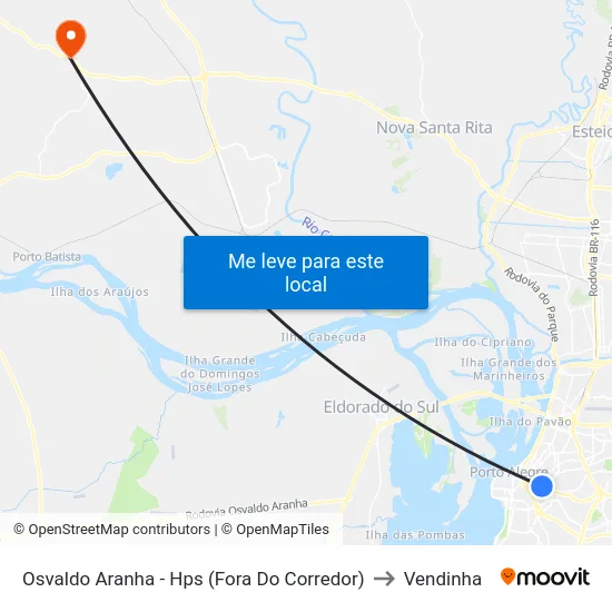 Osvaldo Aranha - Hps (Fora Do Corredor) to Vendinha map