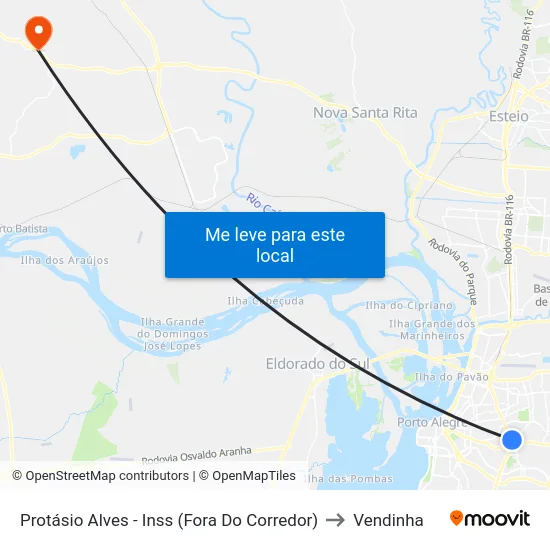 Protásio Alves - Inss (Fora Do Corredor) to Vendinha map