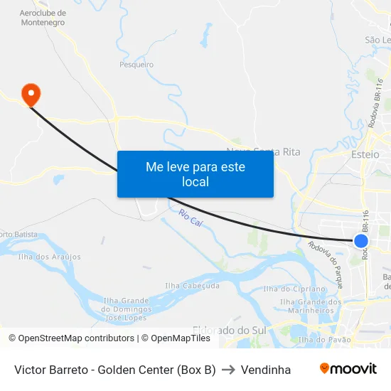 Victor Barreto - Golden Center (Box B) to Vendinha map