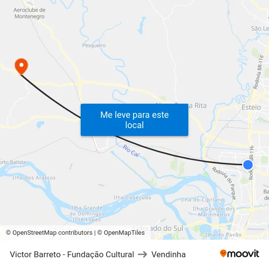 Victor Barreto - Fundação Cultural to Vendinha map