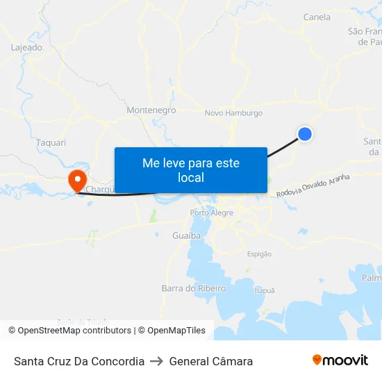 Santa Cruz Da Concordia to General Câmara map