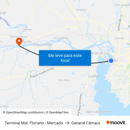 Terminal Mal. Floriano - Mercado to General Câmara map