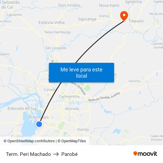 Term. Peri Machado to Parobé map