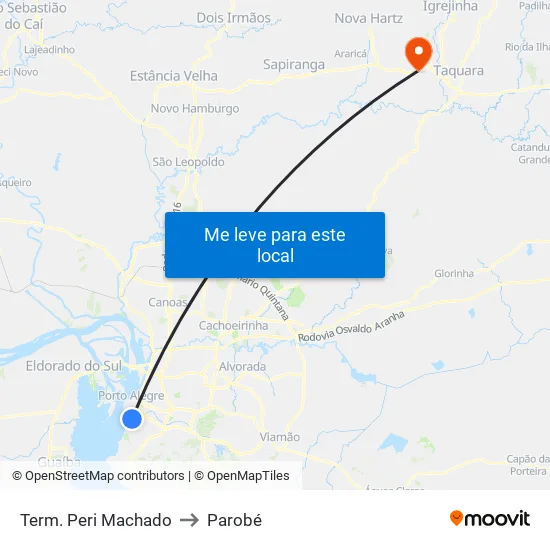 Term. Peri Machado to Parobé map