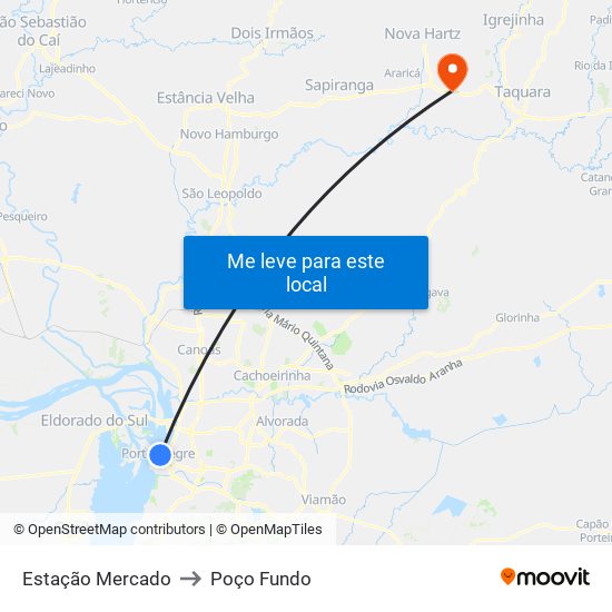 Estação Mercado to Poço Fundo map