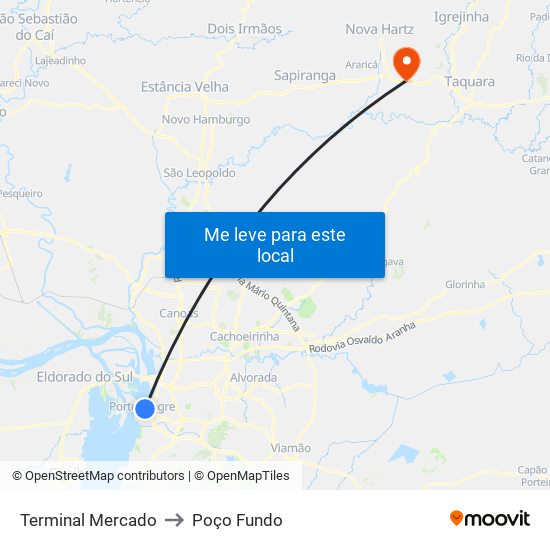 Terminal Mercado to Poço Fundo map