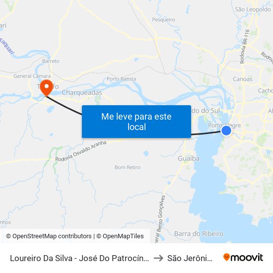 Loureiro Da Silva - José Do Patrocínio to São Jerônimo map