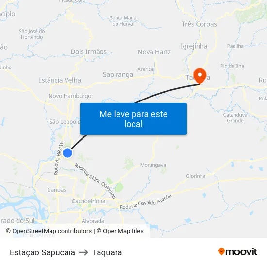 Estação Sapucaia to Taquara map