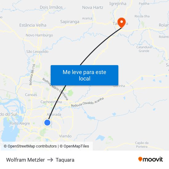 Wolfram Metzler to Taquara map