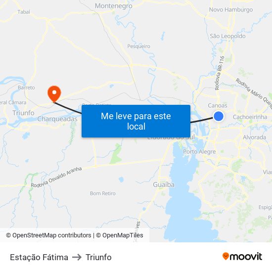 Estação Fátima to Triunfo map