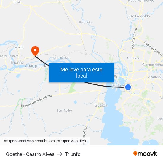 Goethe - Castro Alves to Triunfo map