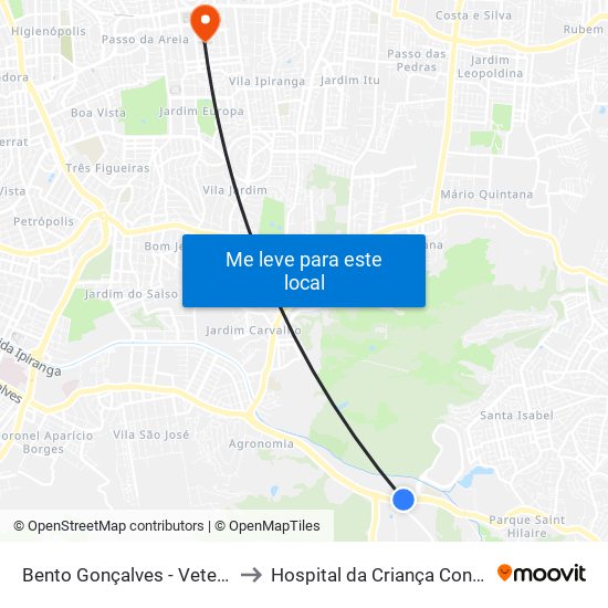 Bento Gonçalves - Veterinária to Hospital da Criança Conceição map