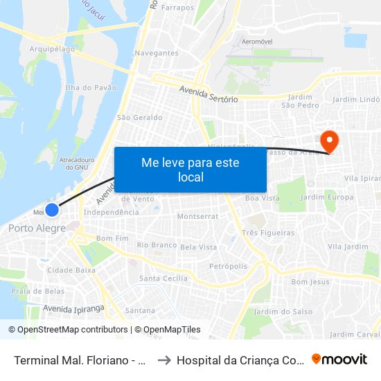 Terminal Mal. Floriano - Mercado to Hospital da Criança Conceição map