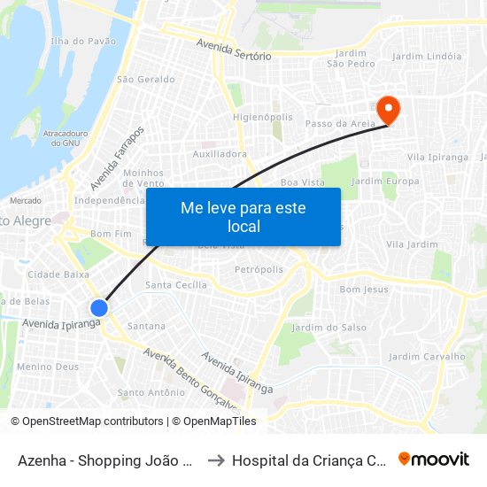 Azenha - Shopping João Pessoa Cb to Hospital da Criança Conceição map