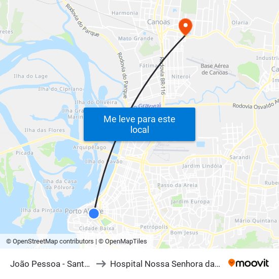 João Pessoa - Santa Casa to Hospital Nossa Senhora das Graças map