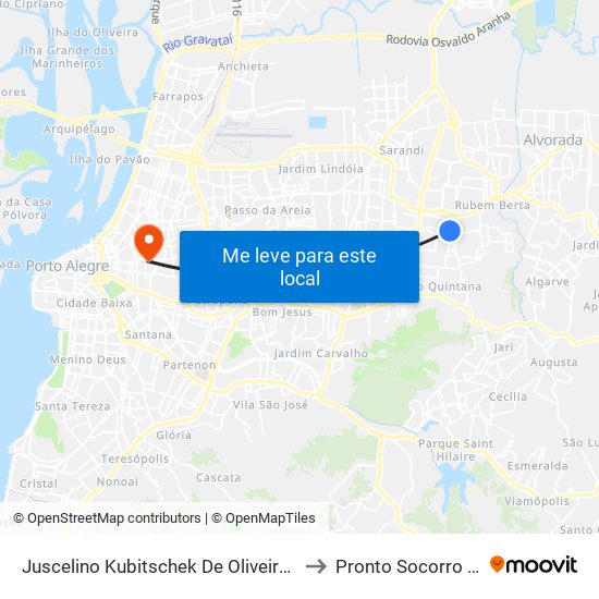 Juscelino Kubitschek De Oliveira - Praça México to Pronto Socorro Cruz Azul map