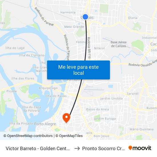 Victor Barreto - Golden Center (Box B) to Pronto Socorro Cruz Azul map