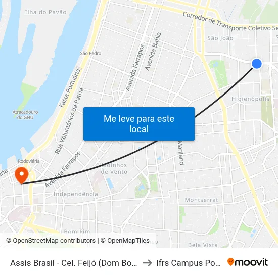 Assis Brasil - Cel. Feijó (Dom Bosco) [Bairro - Bc] to Ifrs Campus Porto Alegre map