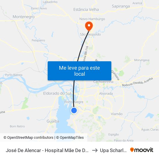 José De Alencar - Hospital Mãe De Deus to Upa Scharlau map