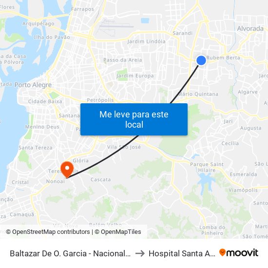Baltazar De O. Garcia - Nacional Cb to Hospital Santa Ana map