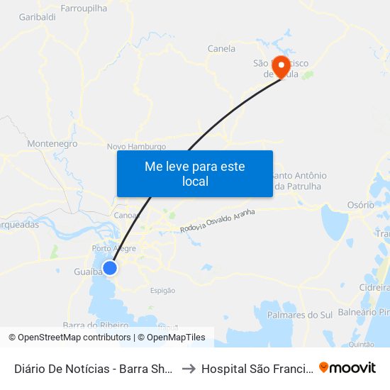 Diário De Notícias - Barra Shopping / Catamarã to Hospital São Francisco De Paula map