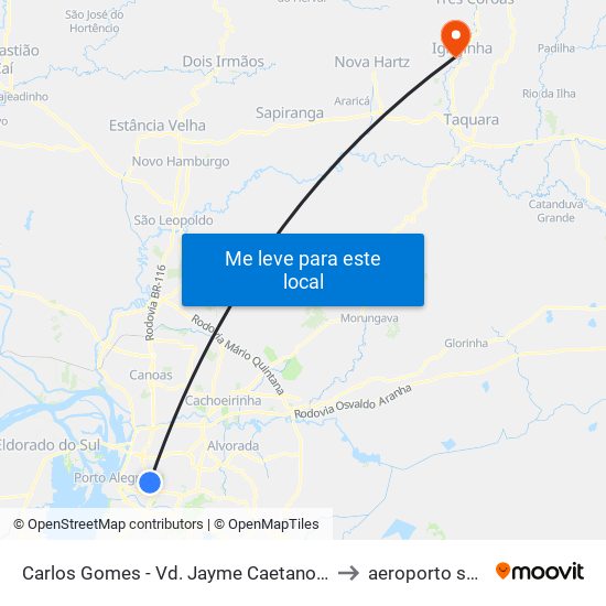 Carlos Gomes - Vd. Jayme Caetano Braun Ns (Piso Superior) to aeroporto salgado filho map