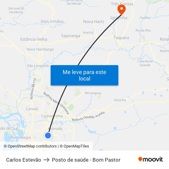 Carlos Estevão to Posto de saúde - Bom Pastor map