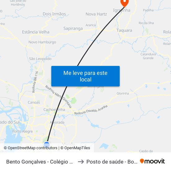 Bento Gonçalves - Colégio De Aplicação to Posto de saúde - Bom Pastor map