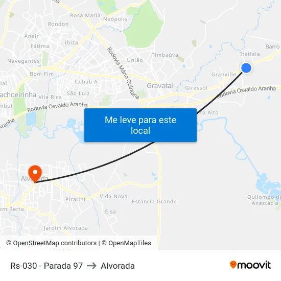 Rs-030 - Parada 97 to Alvorada map