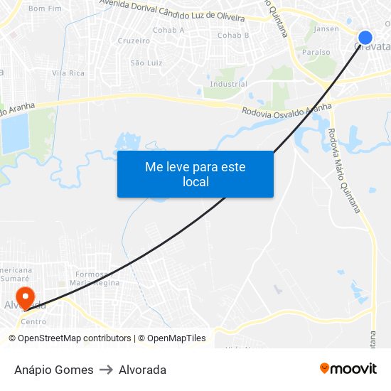 Anápio Gomes to Alvorada map