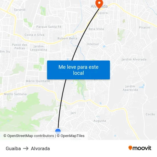 Guaíba to Alvorada map
