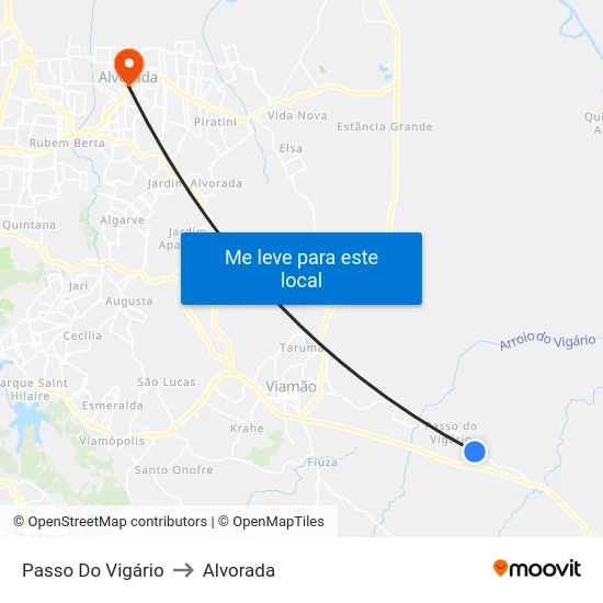 Passo Do Vigário to Alvorada map