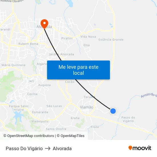 Passo Do Vigário to Alvorada map