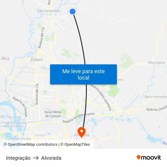 Integração to Alvorada map