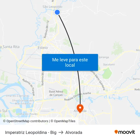 Imperatriz Leopoldina - Big to Alvorada map