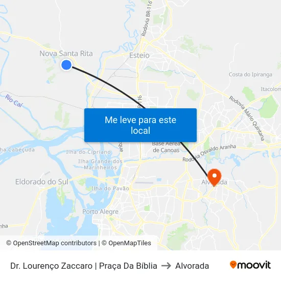 Dr. Lourenço Zaccaro | Praça Da Bíblia to Alvorada map