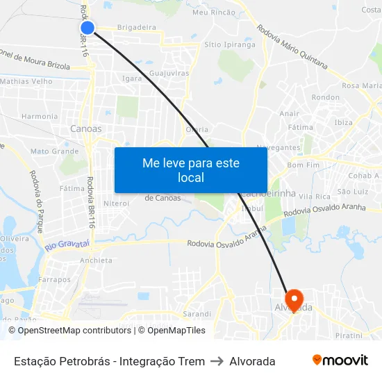 Estação Petrobrás - Integração Trem to Alvorada map