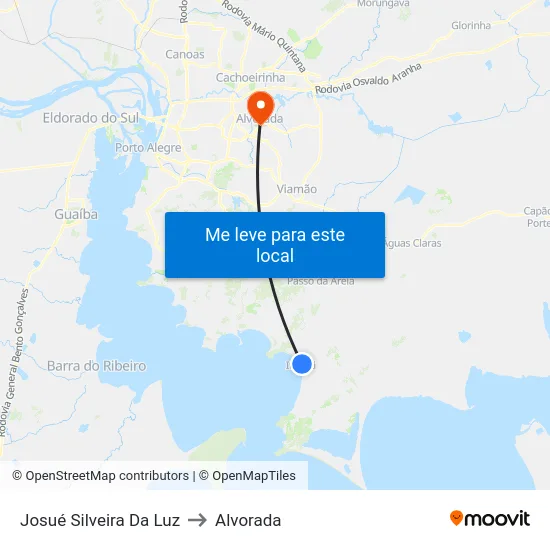 Josué Silveira Da Luz to Alvorada map